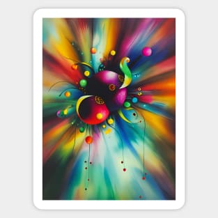 Baby Elephant - Colourful Vivid Abstract Art Sticker